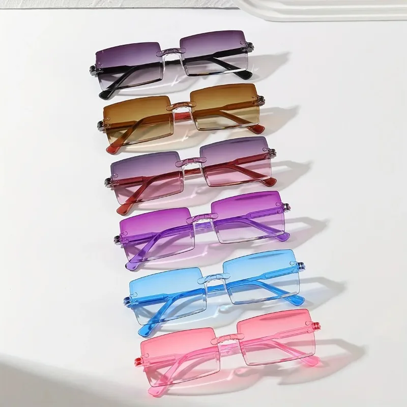 Sunglasses Uv400 - 6 stuks rechthoekige, modieuze zonnebrillen voor