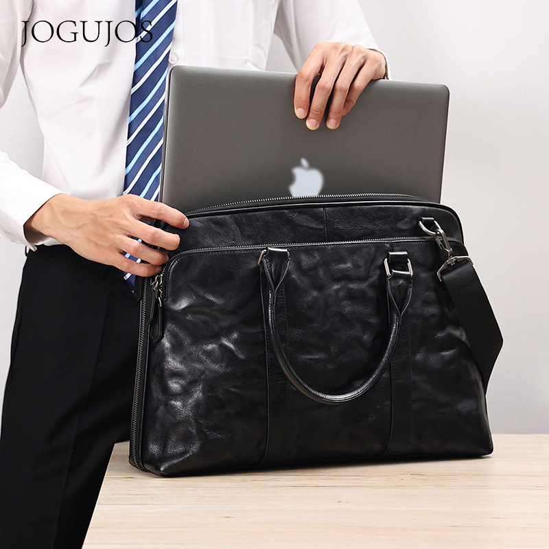 Leather Briefcase - 2025 Nieuwe Lederen Heren Handtassen Koeienhuid