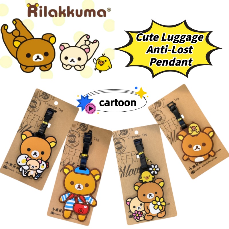 Travel Luggage Set - Rilakkuma Creatief Gepersonaliseerd Bagage-etiket Anti-Verlieshanger Schattig