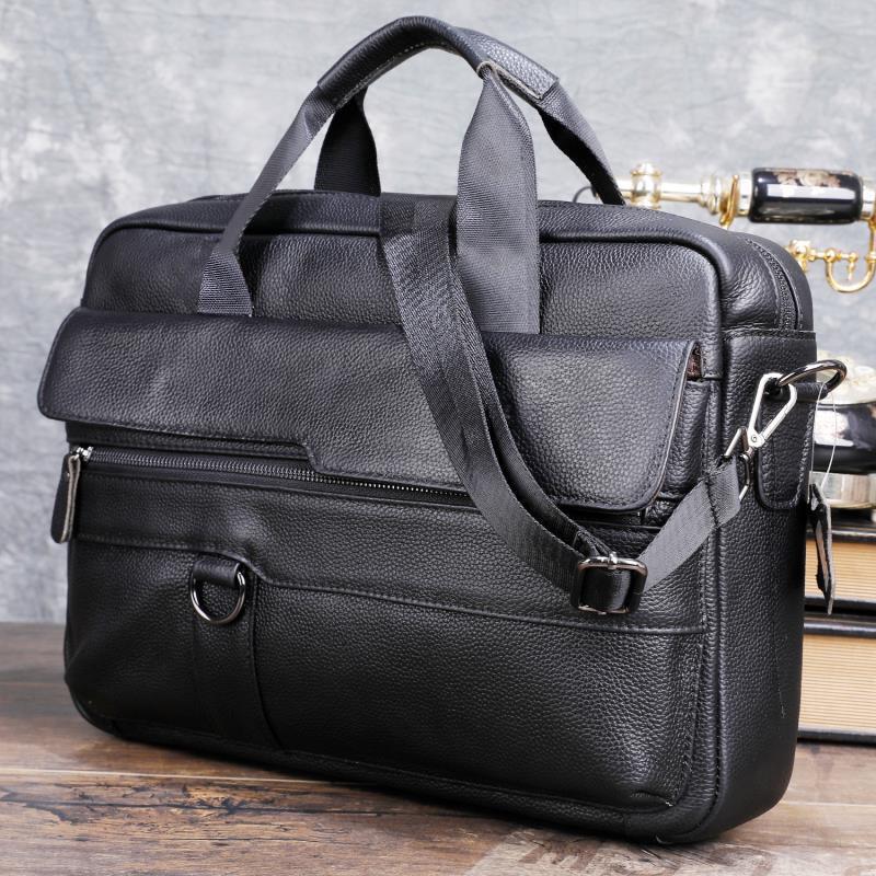 Leather Briefcase - Grote Mannen Echt Lederen Handtas Voor