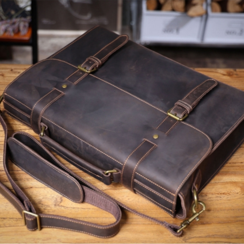 Leather Briefcase - Luxe Originele Herenhandtas Echt Lederen Zakelijke