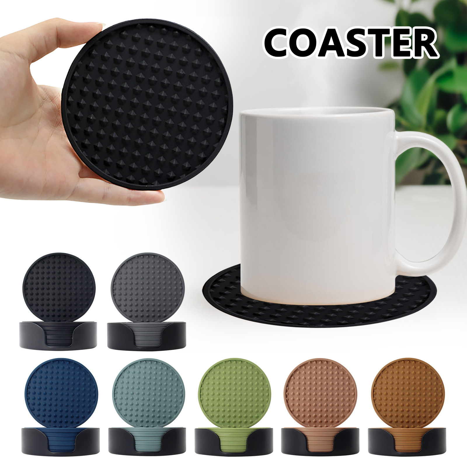 Marble Coaster Set - 6 Stuks Antislip Siliconen Drink Coaster