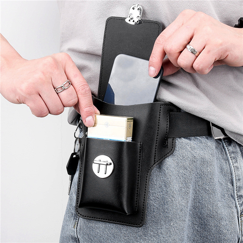 Leather Wallet Men - Herenriem Telefoonhoesje met riemclip Heuptas Mannelijke
