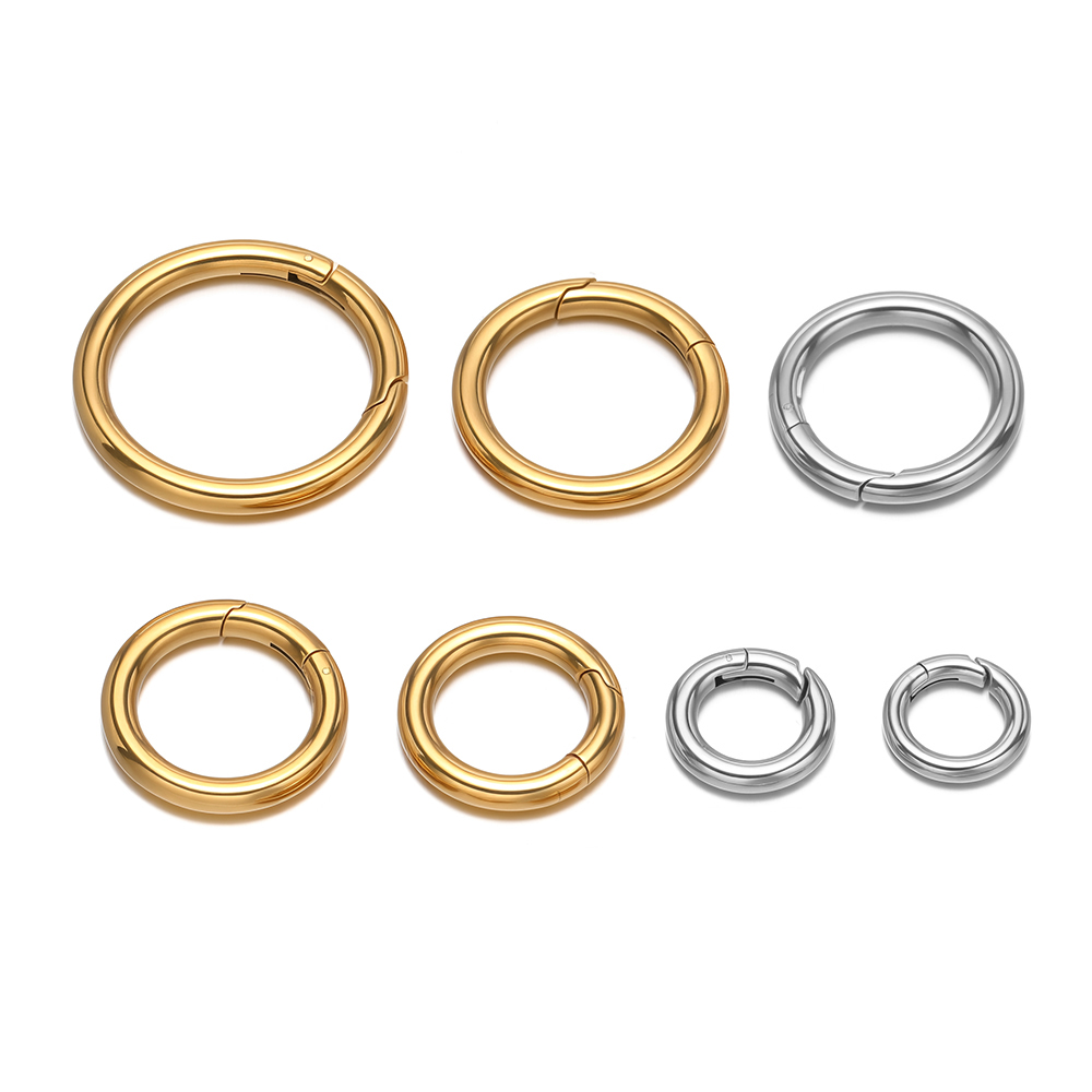 Gold Plated Jewelry - 2 stks/partij Ronde Lente Sluitingen Rvs