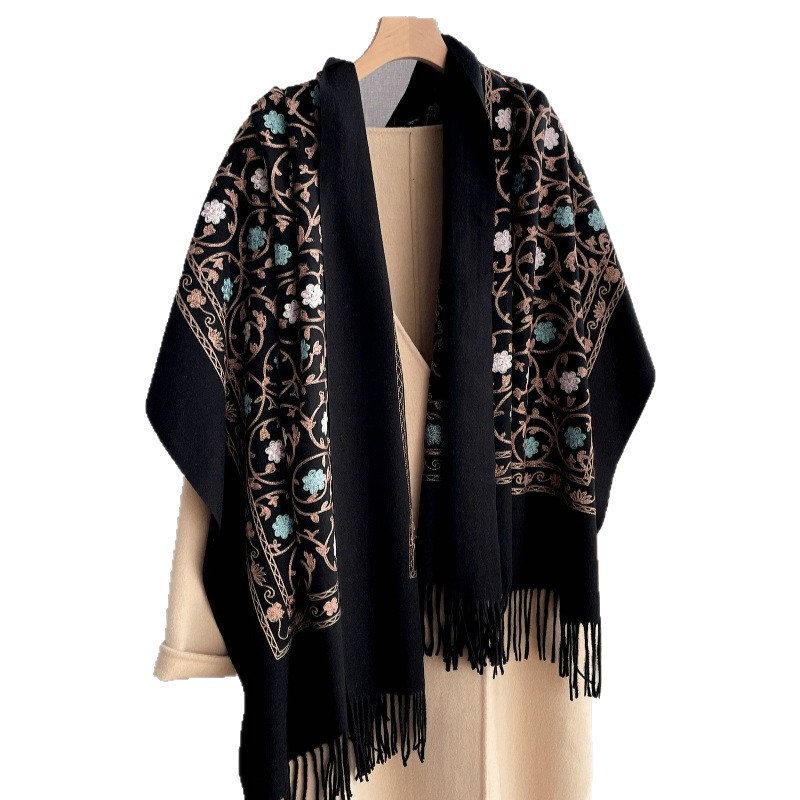 Cashmere Scarf - 2023 Nieuwe Borduren Kasjmier Sjaal Vrouwen