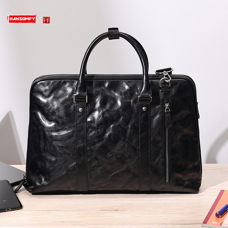 2025 Nieuwe Lederen Heren Hand - Leather Briefcase recensie en prijs