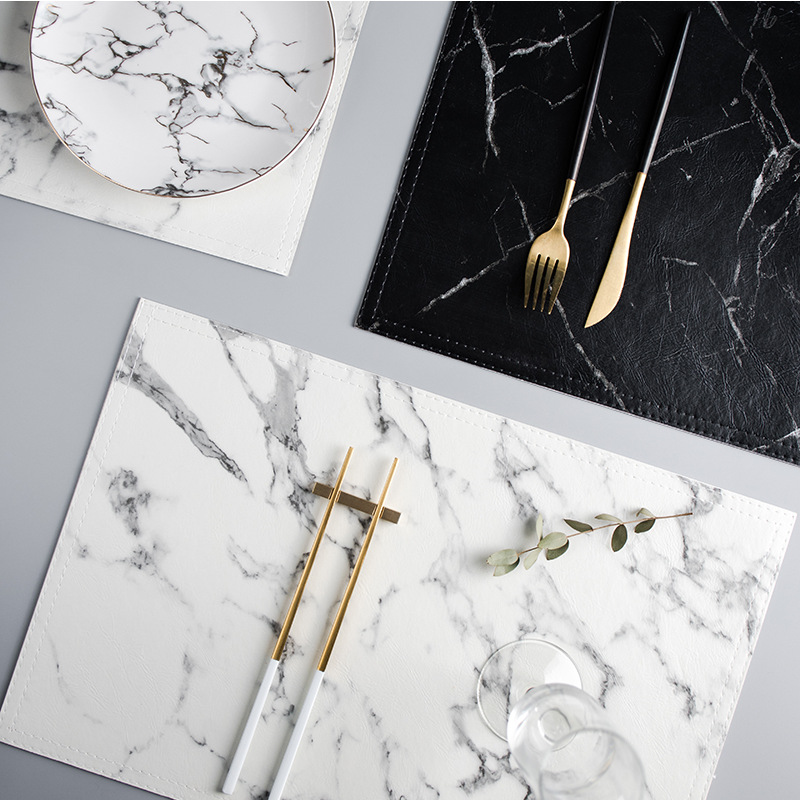 Luxe PU warmte-isolatie servie - Marble Coaster Set recensie en prijs