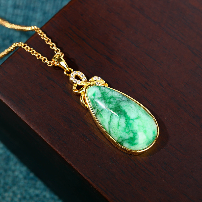 Natuurlijke Jade Waterdruppel  - Gold Plated Jewelry recensie en prijs