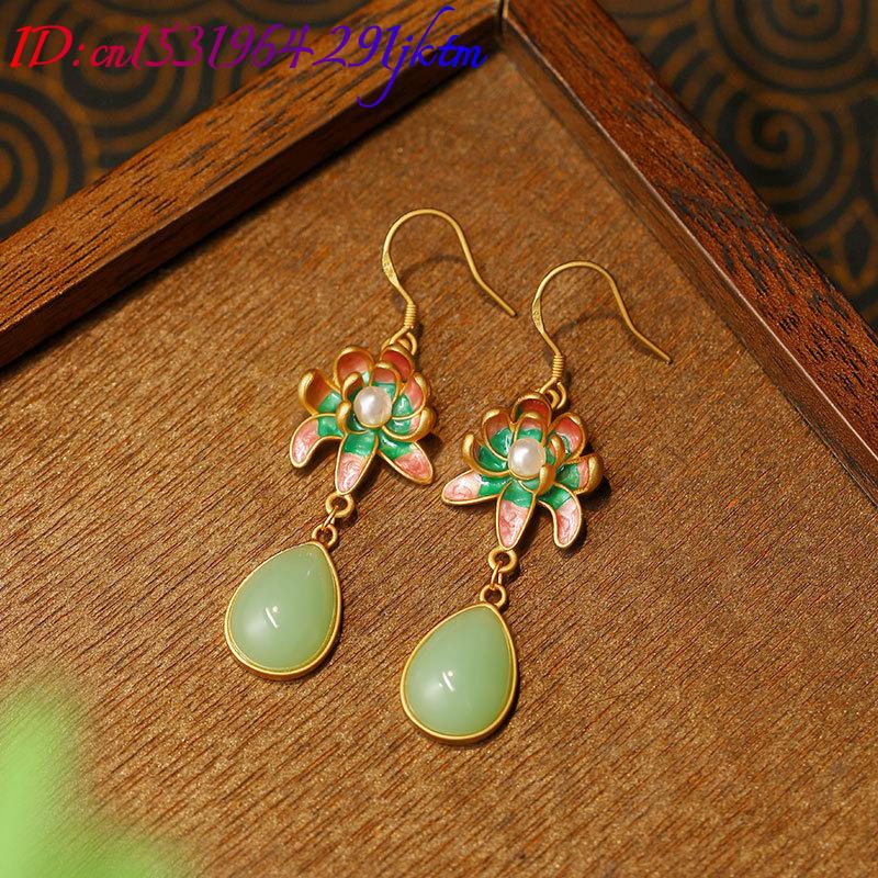 Groene natuurlijke jade oorbel - Gold Plated Jewelry recensie en prijs