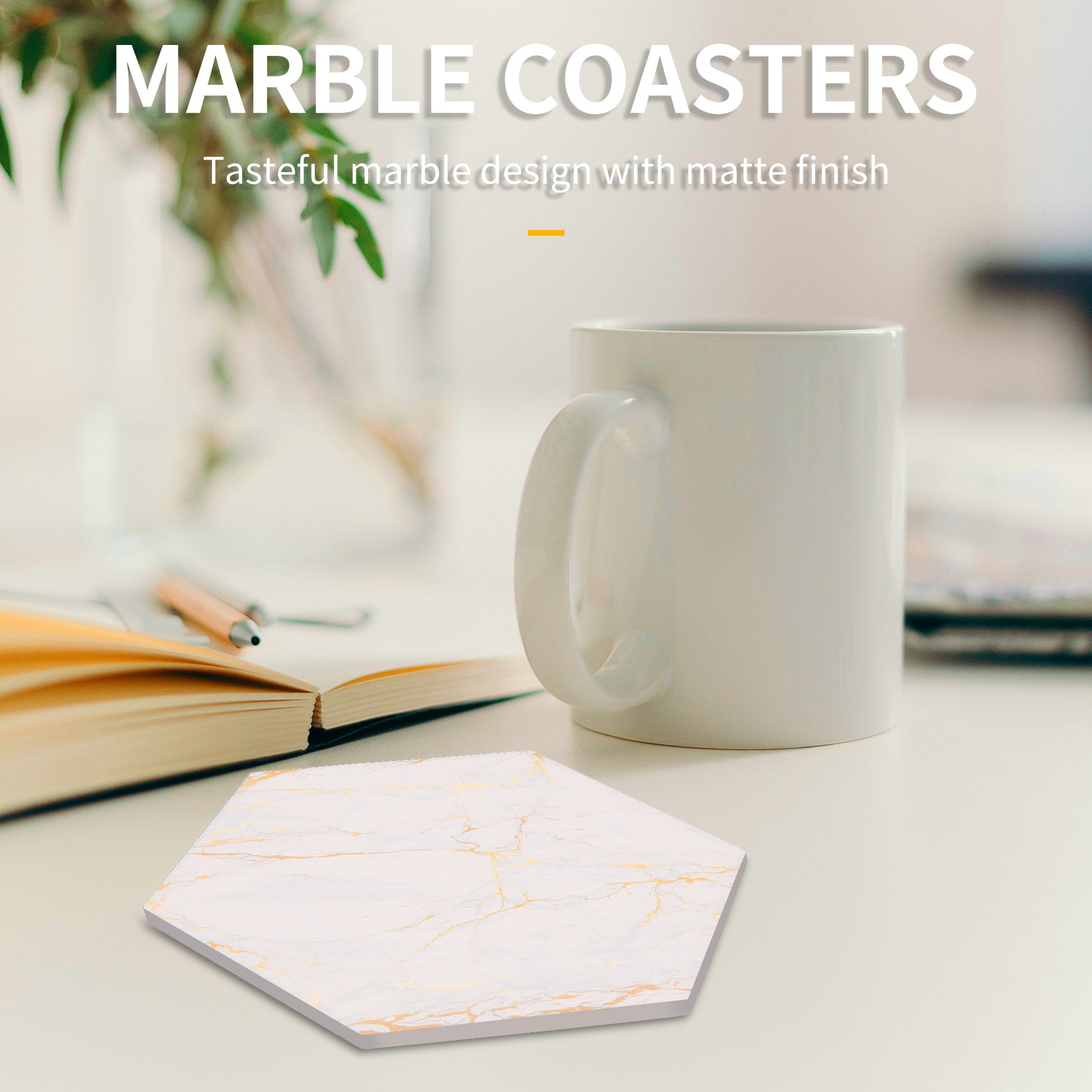 8 PC-onderzetters voor drankje - Marble Coaster Set recensie en prijs