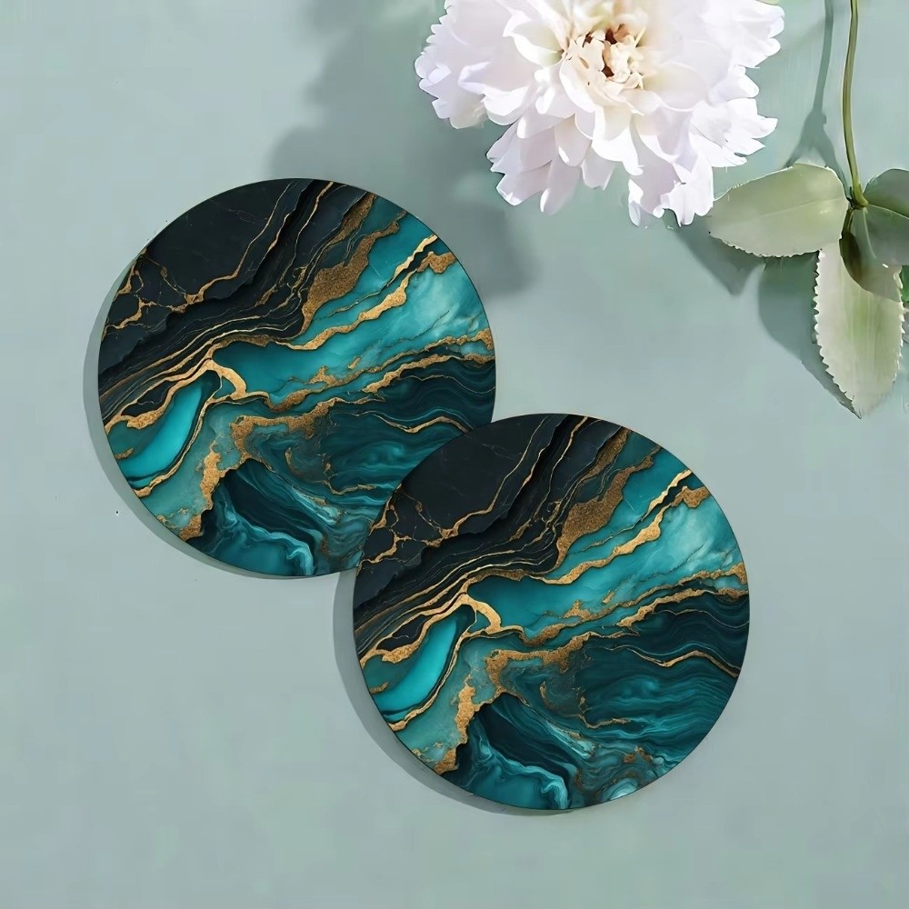 6-delige set 4 inch houten ond - Marble Coaster Set recensie en prijs