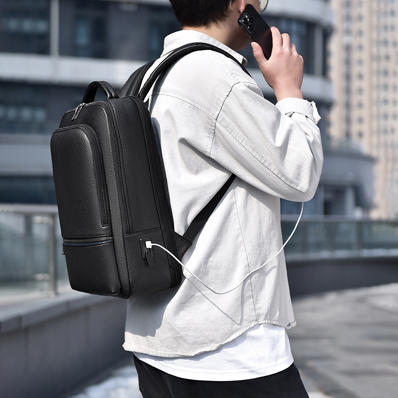 Pu Lederen Heren Rugzak Usb Op - Leather Briefcase recensie en prijs