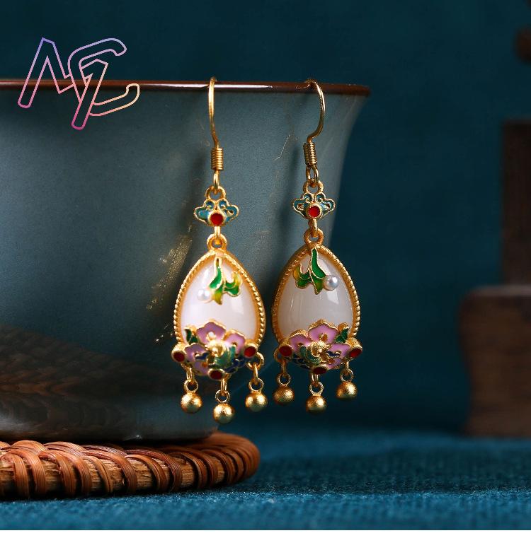 Natuurlijke Jade Bloem Oorbell - Gold Plated Jewelry recensie en prijs