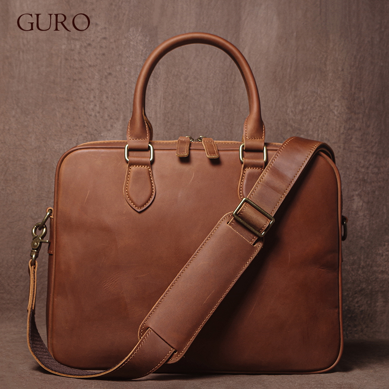 GURO Mannen Crazy Horse Koeien - Leather Briefcase recensie en prijs