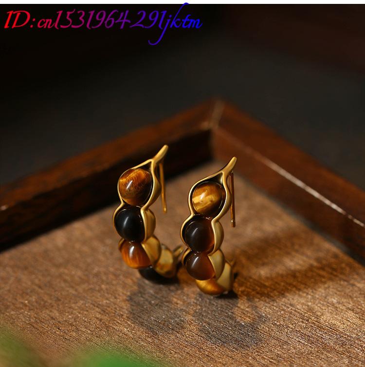 Tiger Eye Pod Oorbellen Edelst - Gold Plated Jewelry recensie en prijs